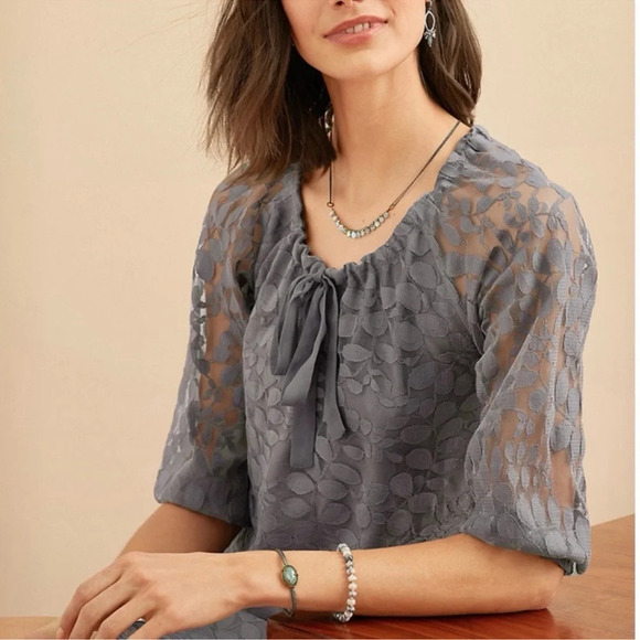 Garnet Hill Bohème Easy Lace Dress Castlerock Size 8 Mother of Bride Dress - Picture 4 of 7